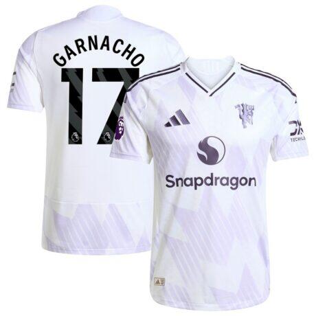 Alejandro Garnacho Manchester United adidas 2025/26 Away Authentic Player Jersey - White - Front View