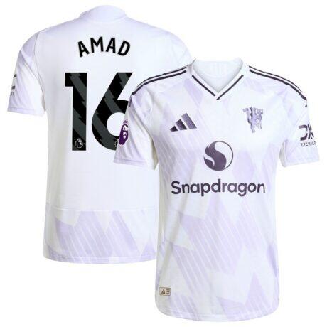 Amad Diallo Manchester United adidas 2025/26 Away Authentic Player Jersey - White - Front View