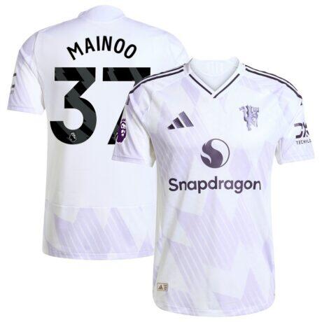 Kobbie Mainoo Manchester United adidas 2025/26 Away Authentic Player Jersey - White - Front View