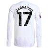 Alejandro Garnacho Manchester United adidas 2025/26 Away Authentic Long Sleeve Player Jersey - White - Detail View