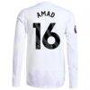 Amad Diallo Manchester United adidas 2025/26 Away Authentic Long Sleeve Player Jersey - White - Detail View