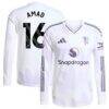 Amad Diallo Manchester United adidas 2025/26 Away Authentic Long Sleeve Player Jersey - White - Front View