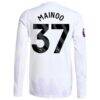 Kobbie Mainoo Manchester United adidas 2025/26 Away Authentic Long Sleeve Player Jersey - White - Detail View