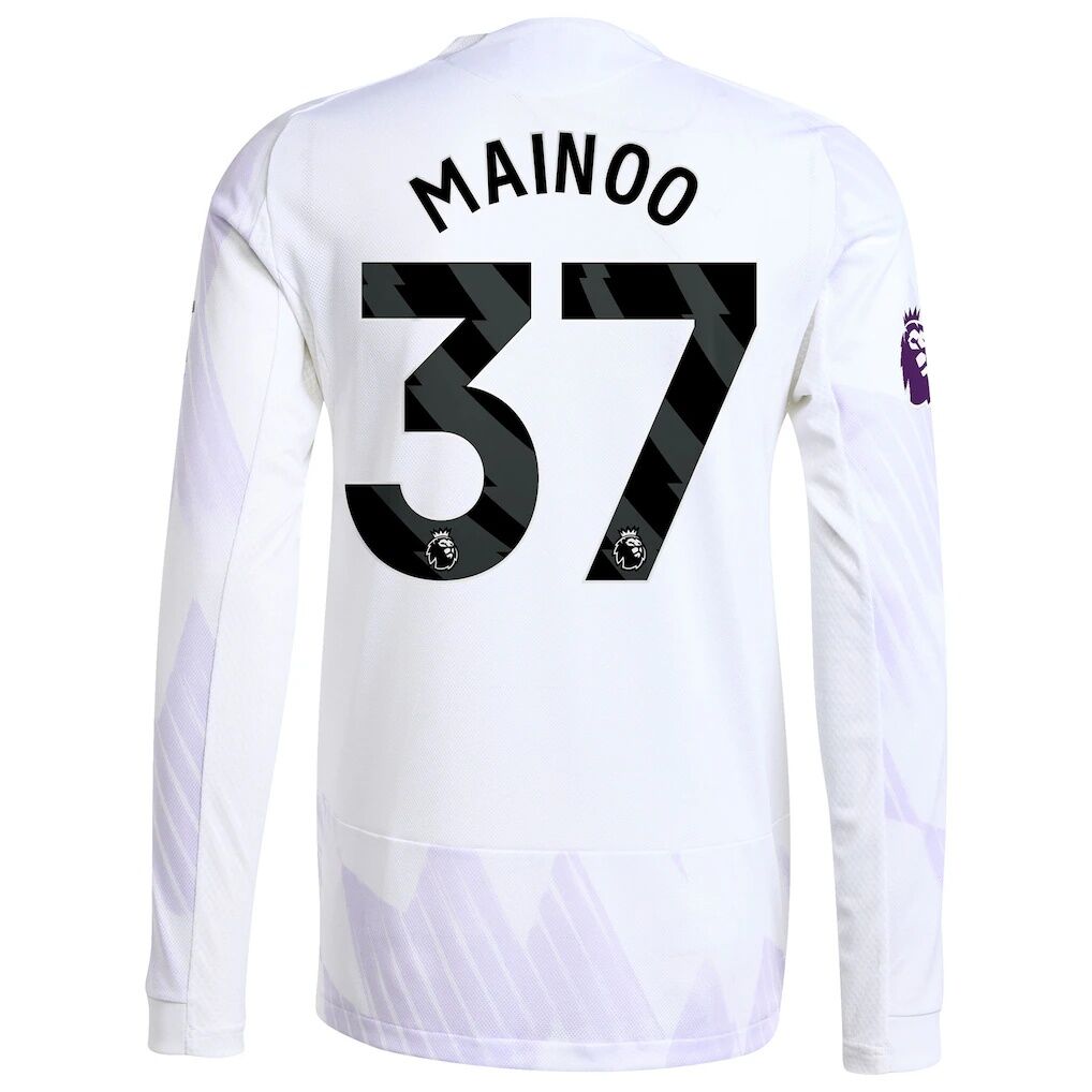Kobbie Mainoo Manchester United adidas 2025/26 Away Authentic Long Sleeve Player Jersey