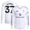 Kobbie Mainoo Manchester United adidas 2025/26 Away Authentic Long Sleeve Player Jersey - White - Front View