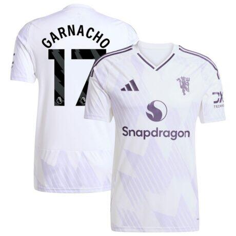Alejandro Garnacho Manchester United adidas 2025/26 Away Replica Player Jersey - White - Front View