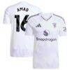 Amad Diallo Manchester United adidas 2025/26 Away Replica Player Jersey - White - Front View