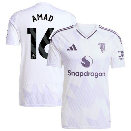 Amad Diallo Manchester United adidas 2025/26 Away Replica Player Jersey - White - Front View