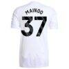 Kobbie Mainoo Manchester United adidas 2025/26 Away Replica Player Jersey - White - Detail View