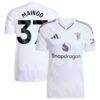 Kobbie Mainoo Manchester United adidas 2025/26 Away Replica Player Jersey - White - Front View