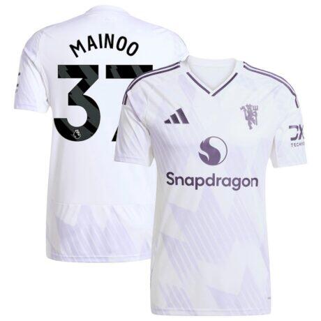 Kobbie Mainoo Manchester United adidas 2025/26 Away Replica Player Jersey - White - Front View