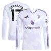 Alejandro Garnacho Manchester United adidas 2025/26 Away Replica Long Sleeve Player Jersey - White - Front View