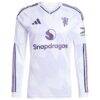 Alejandro Garnacho Manchester United adidas 2025/26 Away Replica Long Sleeve Player Jersey - White - Side View