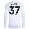 Kobbie Mainoo Manchester United adidas 2025/26 Away Replica Long Sleeve Player Jersey - White - Detail View