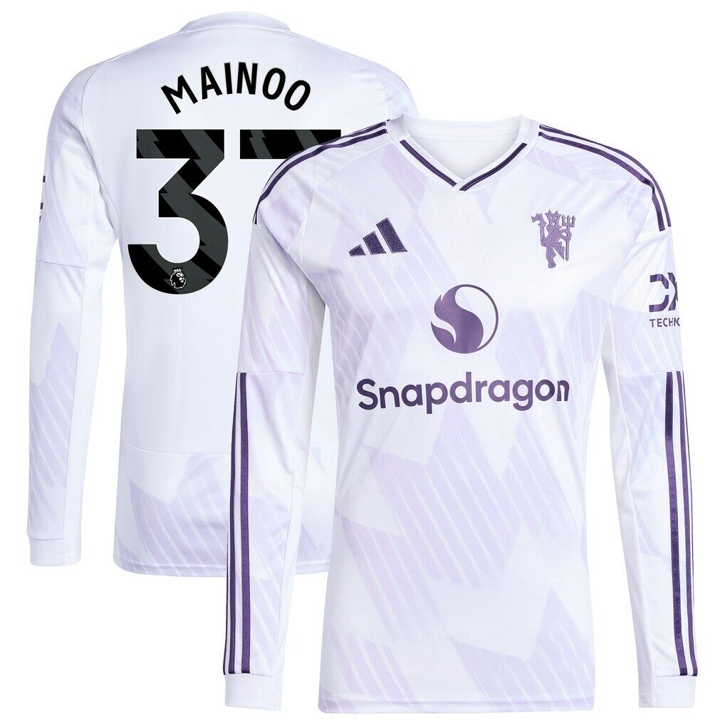 Kobbie Mainoo Manchester United adidas 2025/26 Away Replica Long Sleeve Player Jersey