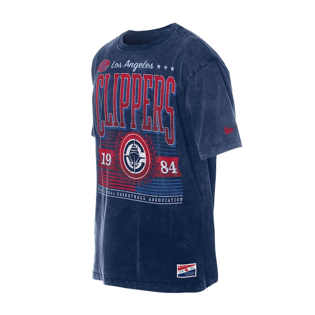 LA Clippers New Era Oversized Throwback Collection Mineral Wash T-Shirt
