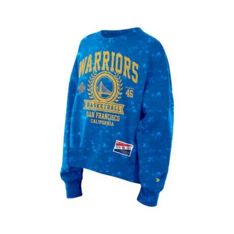Golden State Warriors New Era Women's Throwback Collection Mineral Wash Crewneck Sweatshirt - - Detail View