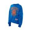 New York Knicks New Era Women's Throwback Collection Mineral Wash Crewneck Sweatshirt - Blue - Front View