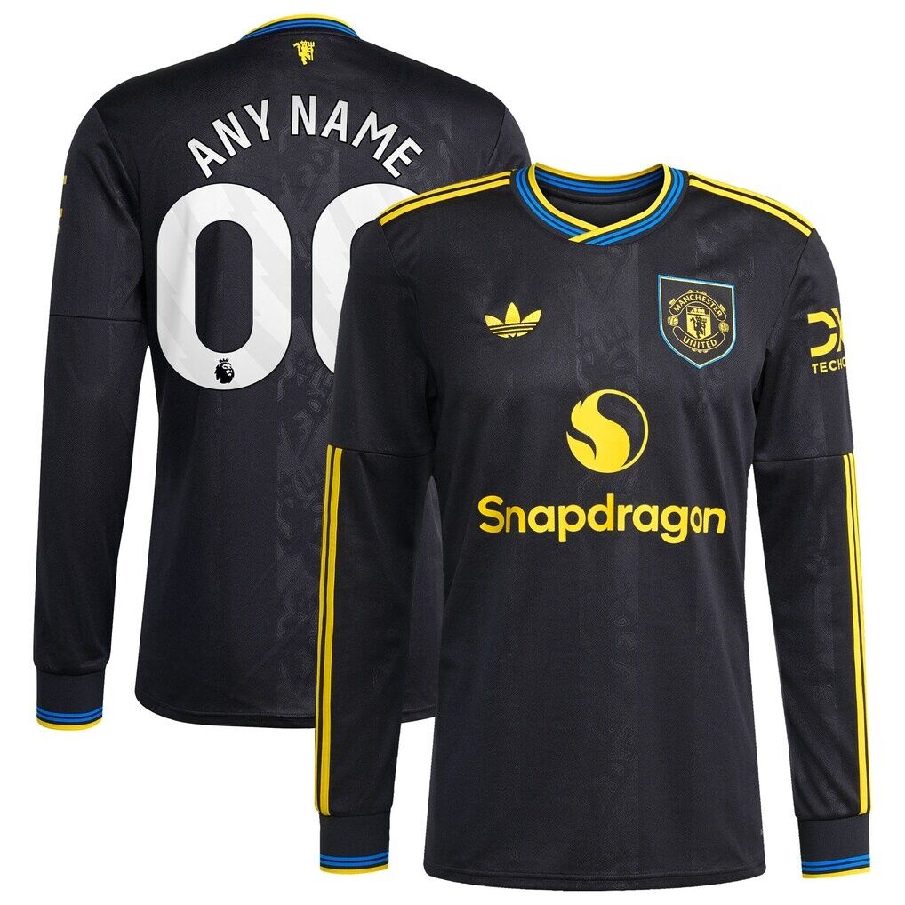 Manchester United adidas 2025/26 Third Replica Long Sleeve Custom Jersey