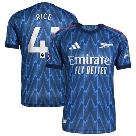 Declan Rice Arsenal adidas 2025/26 Away Authentic Player Jersey - Blue - Front View