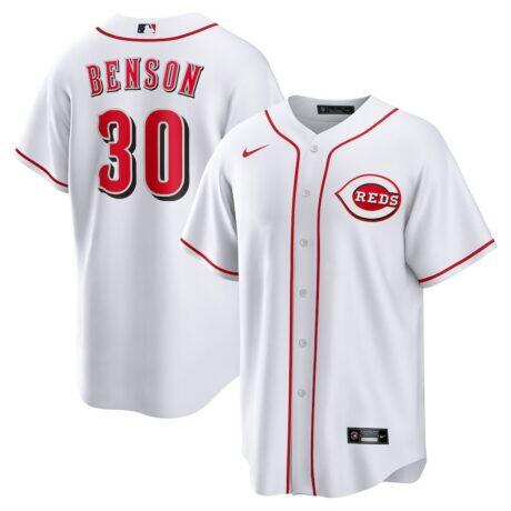 Will Benson Cincinnati Reds Nike Home Replica Jersey - White - Front View