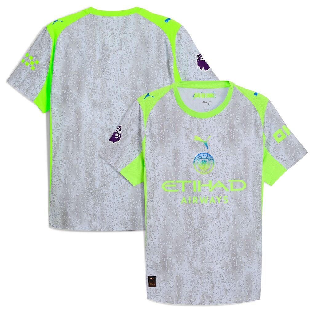 Manchester City Puma 2025/26 Third Authentic Jersey – Green/Neon Green