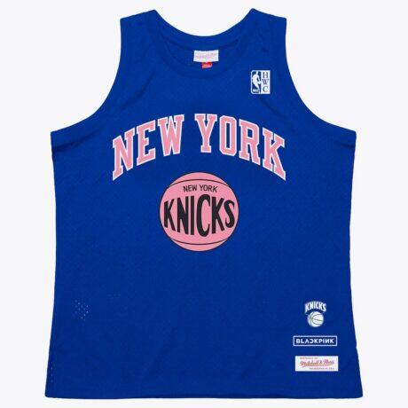 New York Knicks Mitchell & Ness x BLACKPINK Hardwood Classics Swingman Jersey - Blue - - Front View
