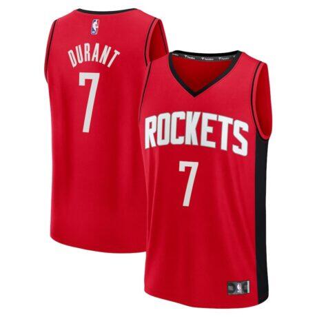 Kevin Durant Houston Rockets Fashion7 Fast Break Replica Player Jersey - Red - Front View