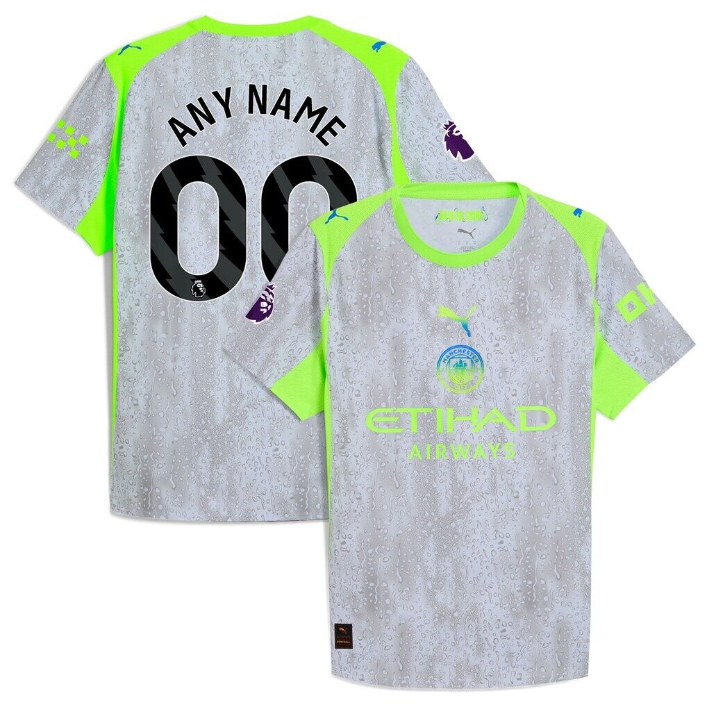 Manchester City Puma 2025/26 Third Authentic Custom Jersey – Green/Neon Green