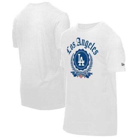 Los Angeles Dodgers New Era Fleur Domestic T-Shirt - White - Front View