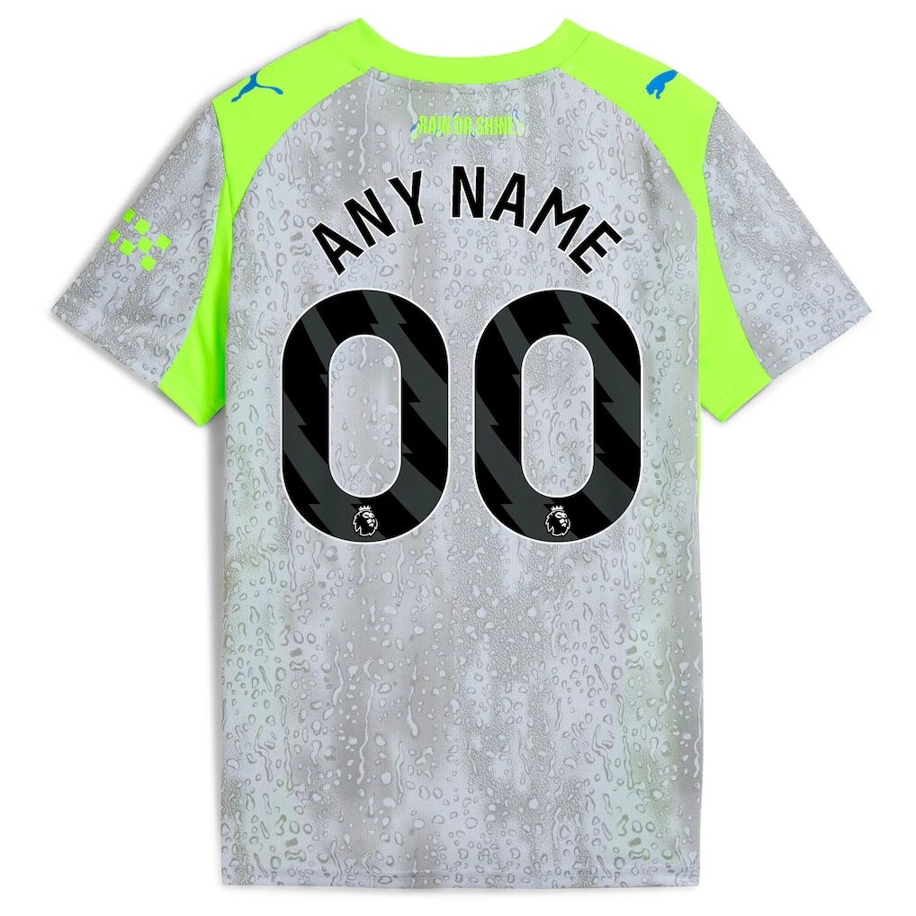 Manchester City Puma Youth 2025/26 Third Replica Custom Jersey – Green/Neon Green