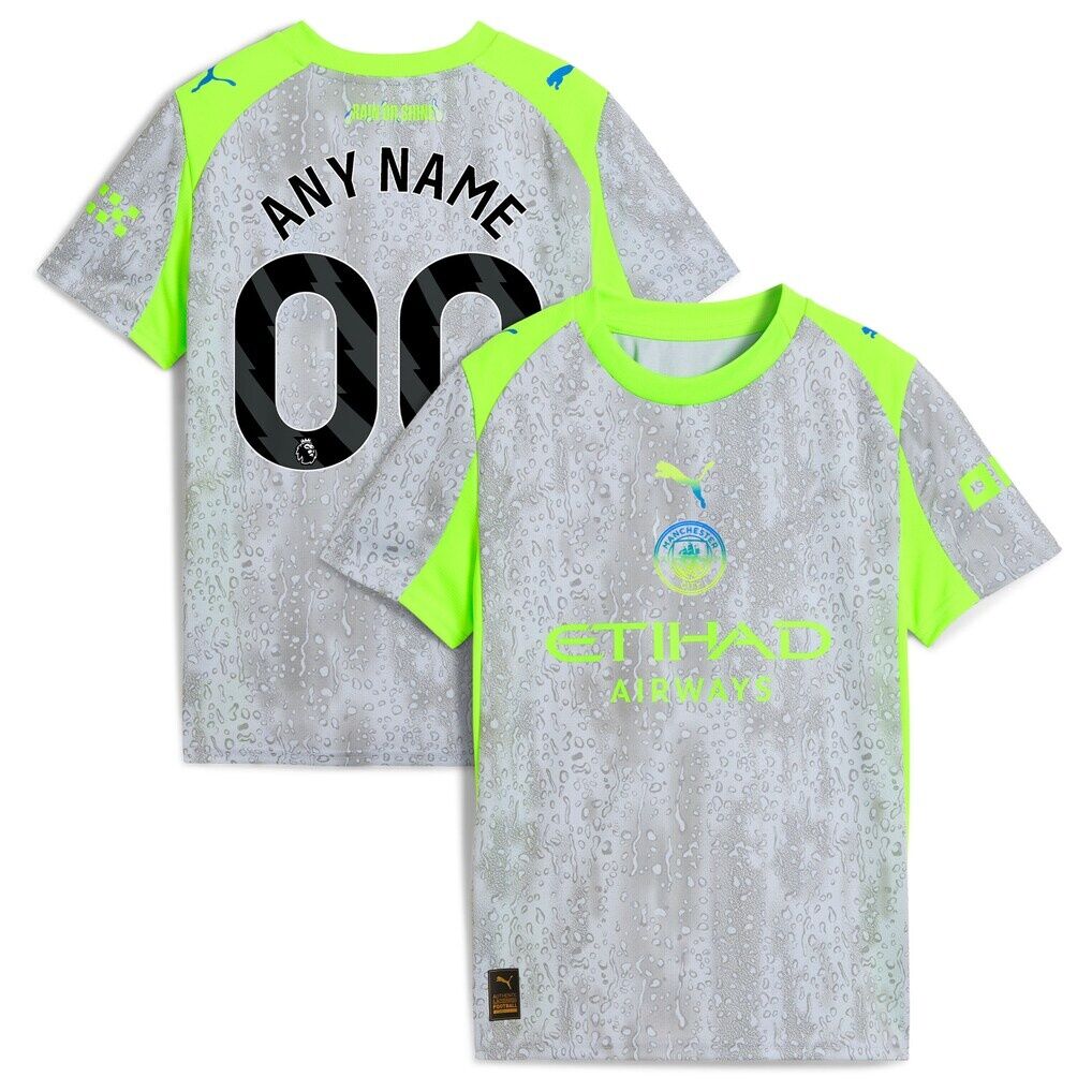 Manchester City Puma Youth 2025/26 Third Replica Custom Jersey – Green/Neon Green