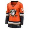 Petr Mrazek Anaheim Ducks Fashion7 Women's Home Breakaway Jersey - Orange - Side View