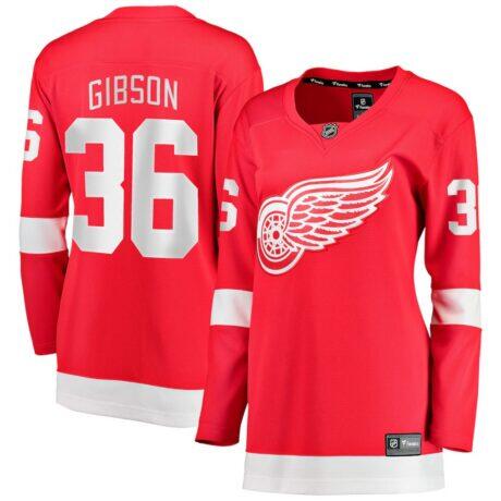 John Gibson Detroit Red Wings Fashion7 Women's Home Breakaway Jersey - Red - Front View