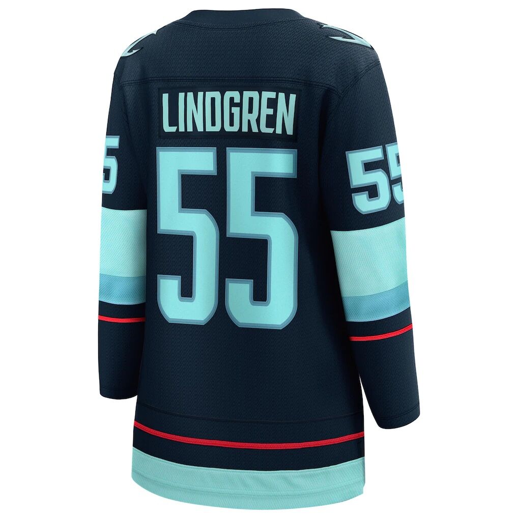 Ryan Lindgren Seattle Kraken Fashion7 Women's Home Breakaway Jersey - Deep Sea Blue
