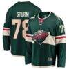 Nico Sturm Minnesota Wild Fashion7 Home Breakaway Jersey - Green - Front View