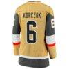 Kaedan Korczak Vegas Golden Knights Fashion7 Women's Home Breakaway Jersey - Gold - Detail View