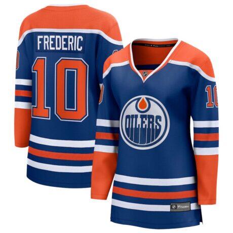 Trent Frederic Edmonton Oilers Fashion7 Women's Home Breakaway Jersey - - Front View