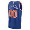Jordan Clarkson New York Knicks Fashion7 Youth Fast Break Replica Player Jersey - Blue - Detail View