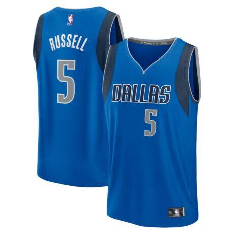 D'Angelo Russell Dallas Mavericks Fashion7 Fast Break Replica Player Jersey - Blue - Front View