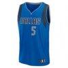 D'Angelo Russell Dallas Mavericks Fashion7 Fast Break Replica Player Jersey - Blue - Side View