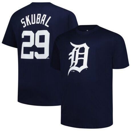 Tarik Skubal Detroit Tigers Fashion7 Big & Tall Name & Number T-Shirt - Navy - Front View