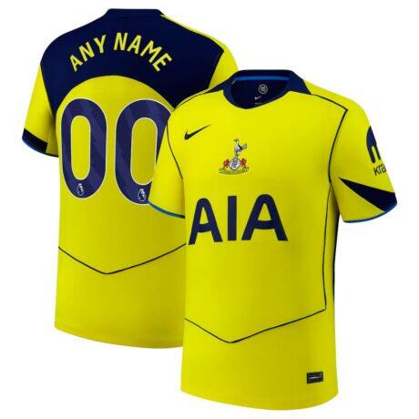 Tottenham Hotspur Nike 2025/26 Third Replica Custom Jersey - Yellow - Front View