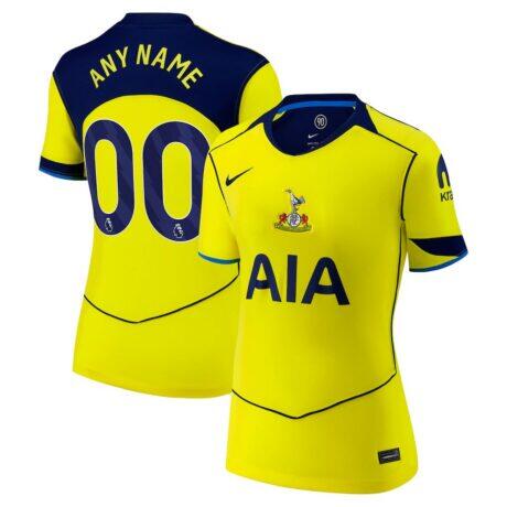 Tottenham Hotspur Nike Women's 2025/26 Third Replica Custom Jersey - Yellow - Front View