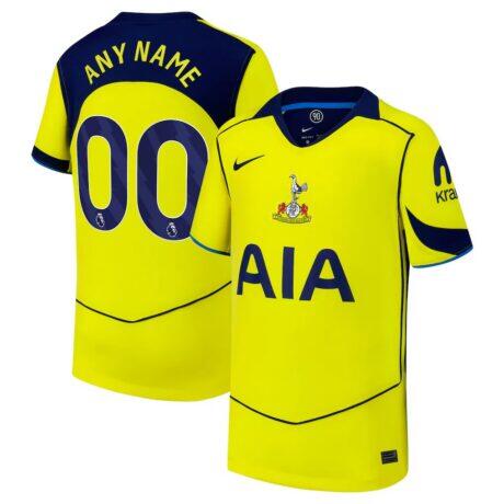 Tottenham Hotspur Nike Youth 2025/26 Third Replica Custom Jersey - Yellow - Front View