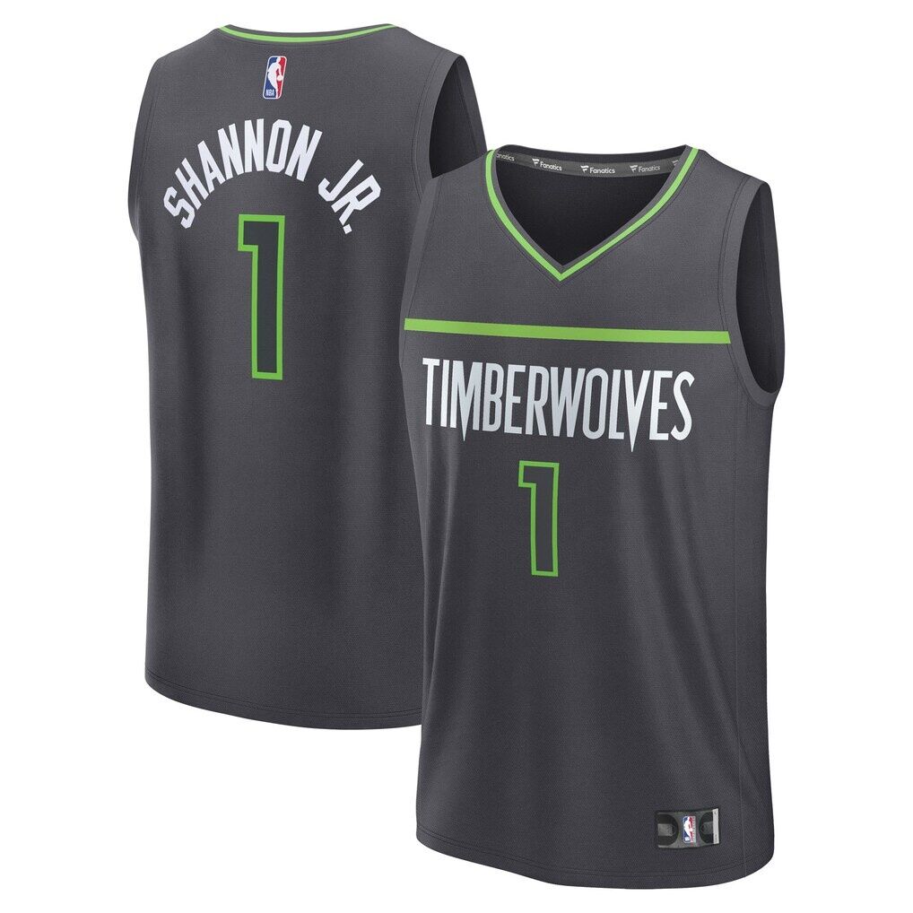 Terrence Shannon Jr. Minnesota Timberwolves Fashion7 Fast Break Replica Jersey - Statement Edition - Anthracite