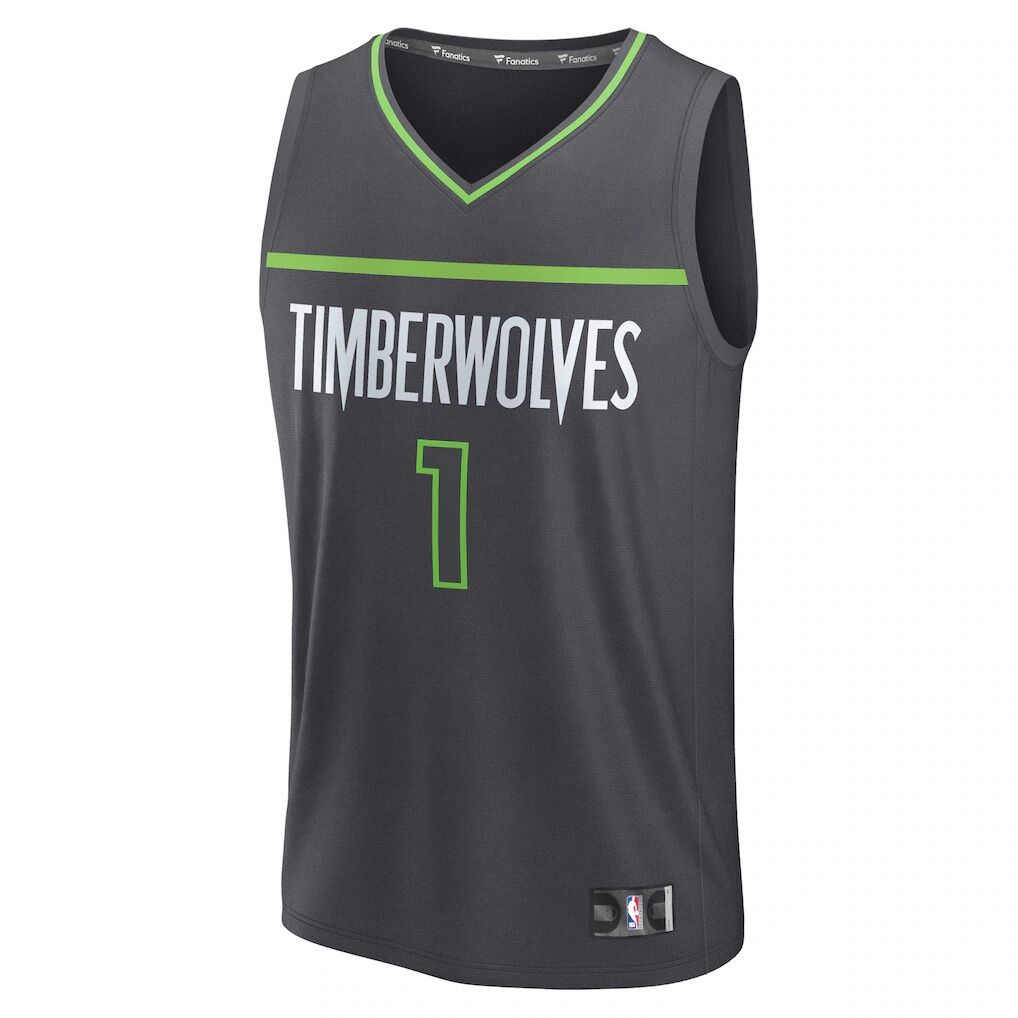 Terrence Shannon Jr. Minnesota Timberwolves Fashion7 Fast Break Replica Jersey - Statement Edition - Anthracite