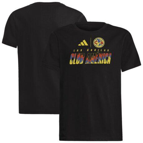 Club America adidas Youth Leagues Cup T-Shirt - Black - Front View
