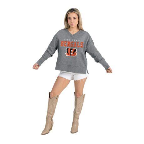 Cincinnati Bengals Gameday Couture Women's French Terry V-Neck Pullover Sweatshirt