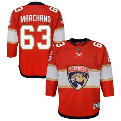 Brad Marchand Florida Panthers Outerstuff Youth Premier Player Jersey - Red - Front View